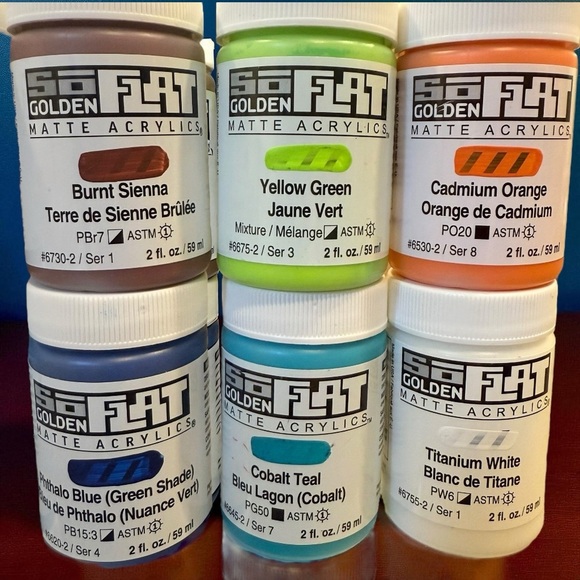 Lot of 18 Golden SoFlat Matte Acrylic 2 oz Paint Jars NEW - Picture 3 of 4